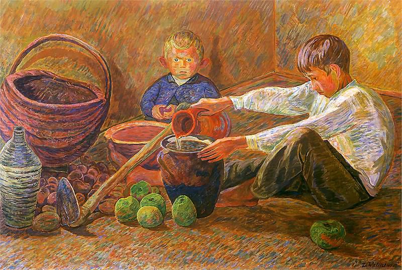 Boys and still life., Zygmunt Waliszewski